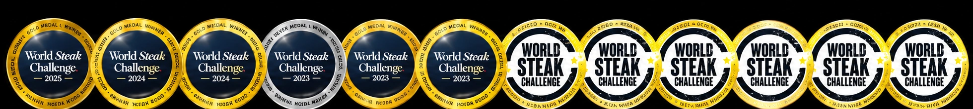 Conjunto de medalhas World Steak Challenge da Stone Axe